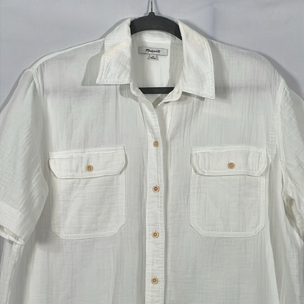 Madewell White Button Down Shirt - Picture 2 of 8